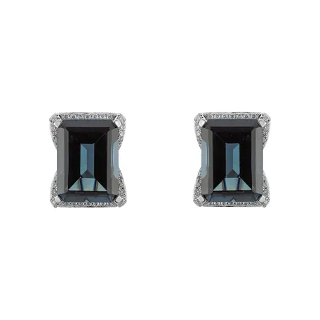 Náušnice s topásom a diamantmi Blue Harmony