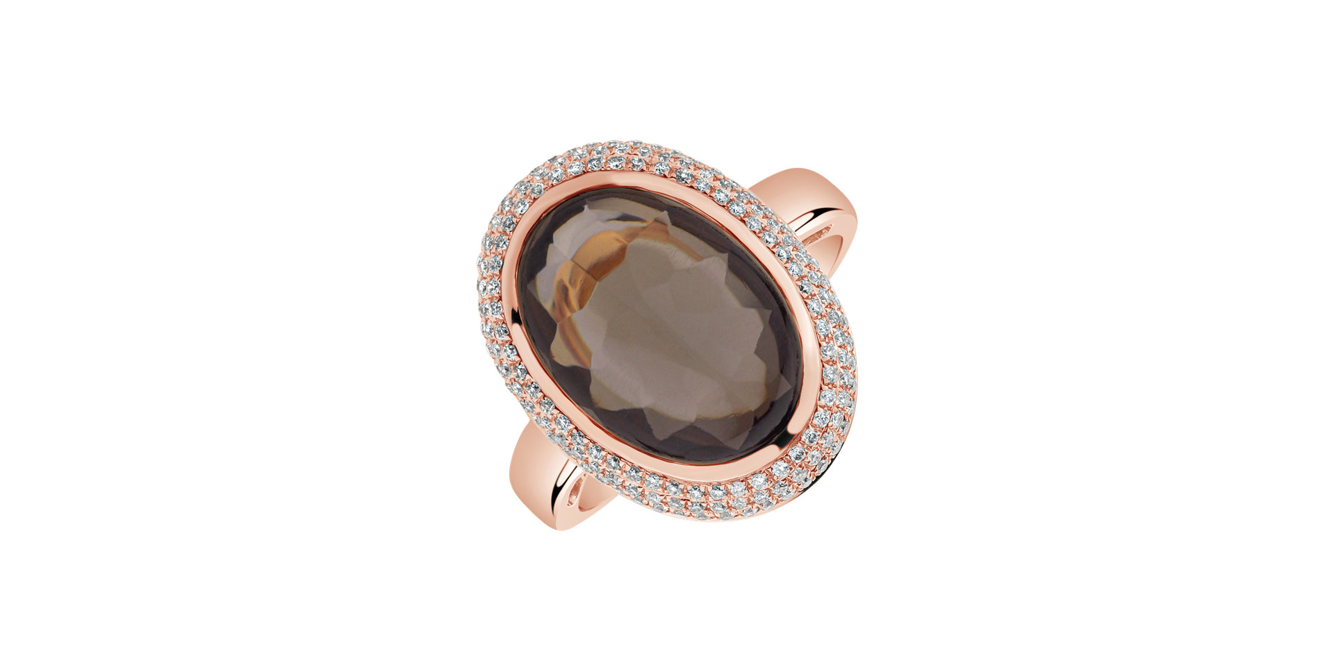 Prsteň s quartzom a diamantmi Emory