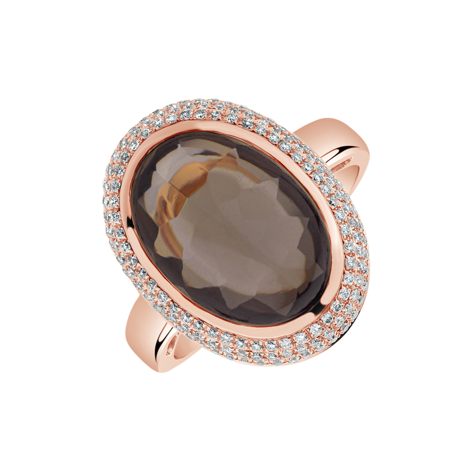 Prsteň s quartzom a diamantmi Emory