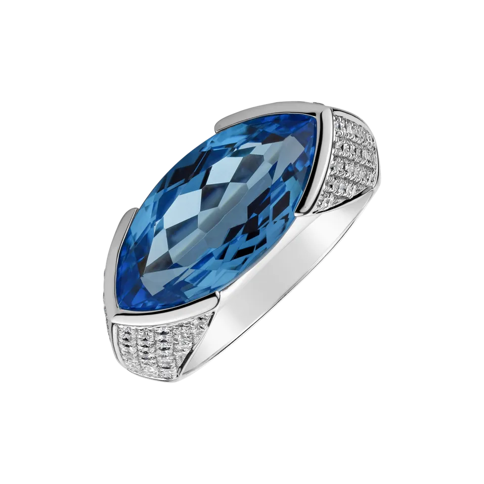 Prsteň s topásom a diamantmi Fiona