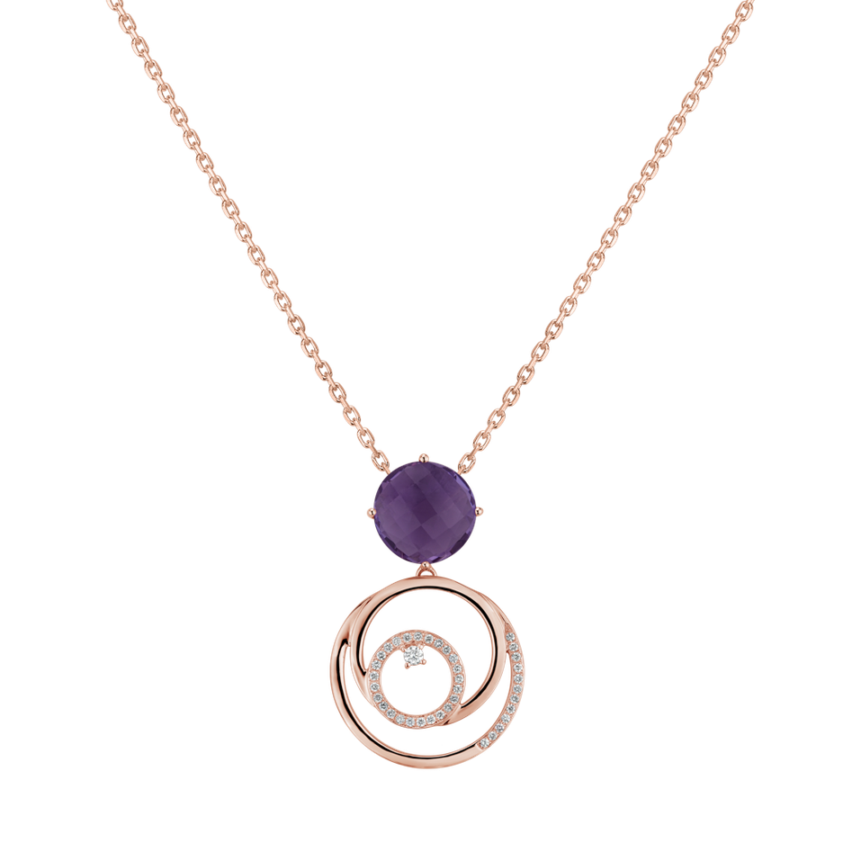 Přívěsok s ametystom a diamantmi Huge Success