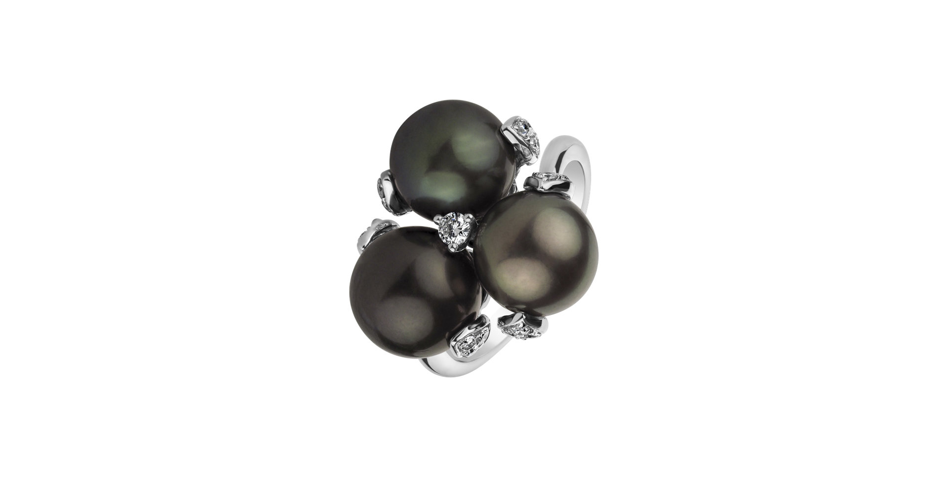 Prsteň s perlami a diamantmi Tahitian Beauty