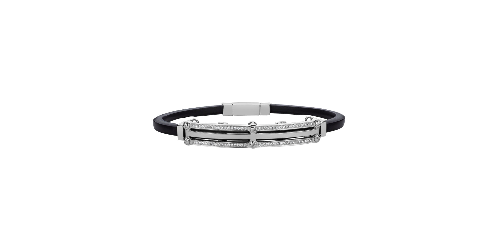 Náramok s diamantmi a kaučukom Bracelet Élégant