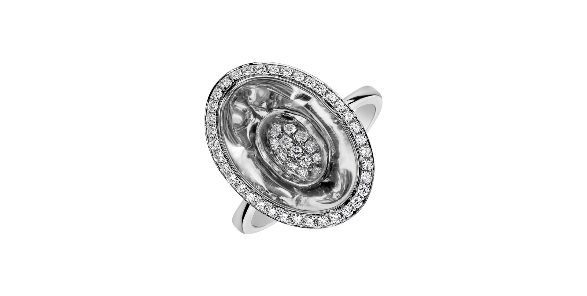 Prsteň s kryštálom a diamantmi Mike