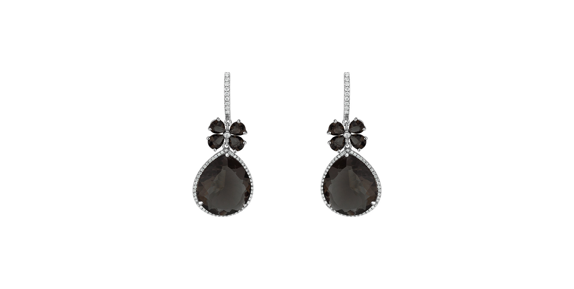 Náušnice s quartzom a diamantmi Freida