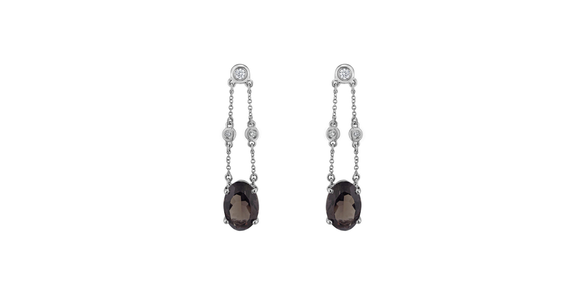 Náušnice s quartzom a diamantmi Teressa