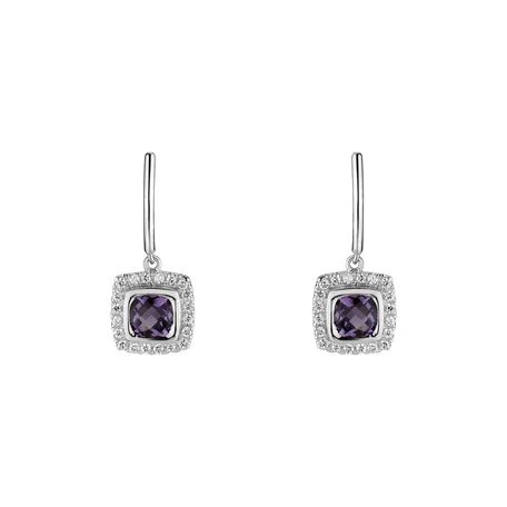 Náušnice s ametystom diamantmi Morcant