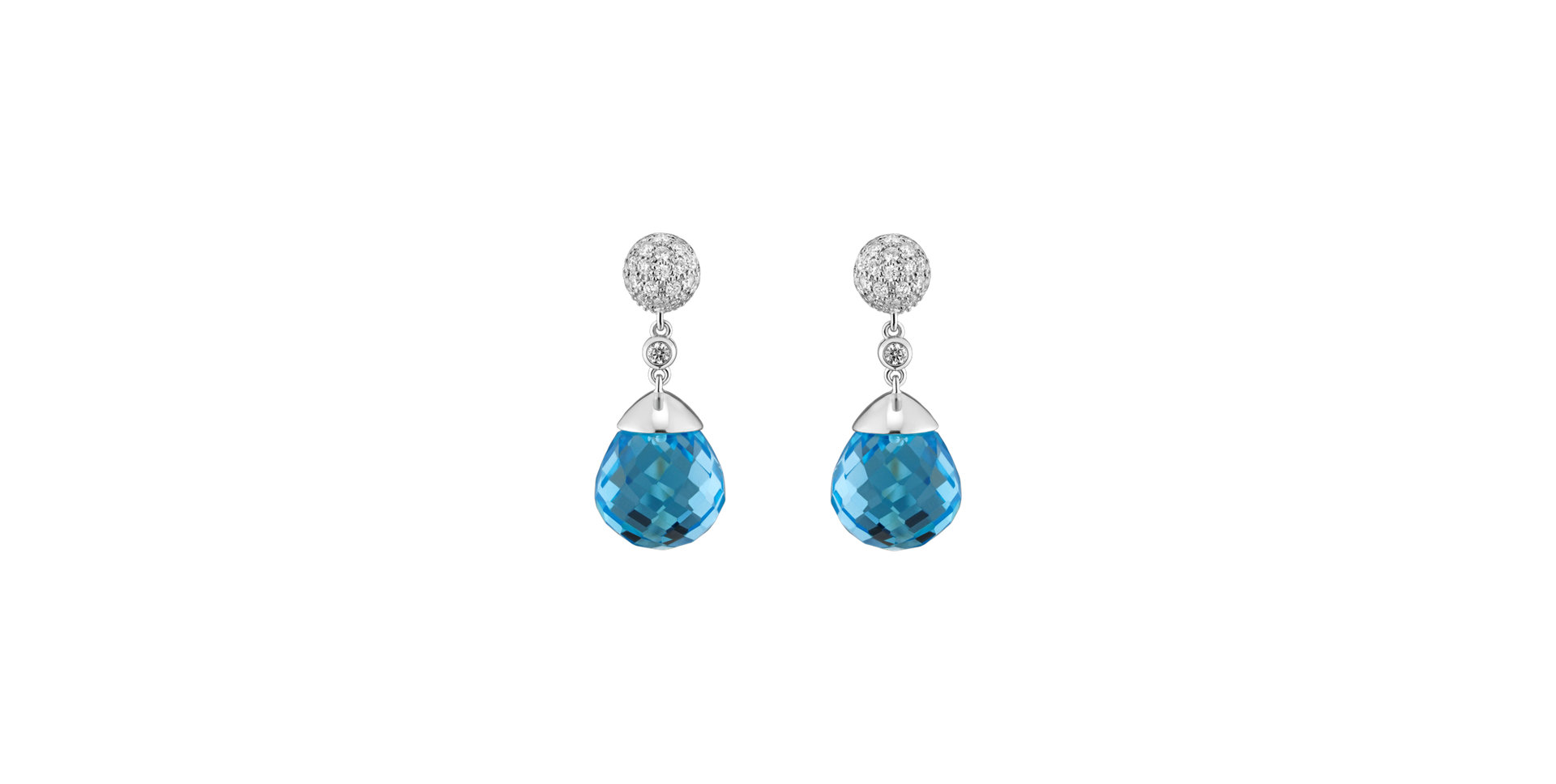 Náušnice s topásom a diamantmi Gianpaola