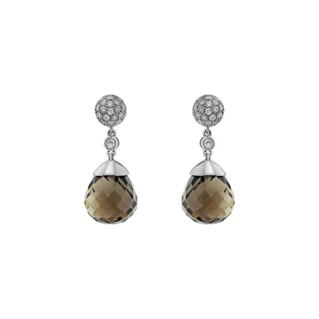 Náušnice s quartzom a diamantmi Gianpaola