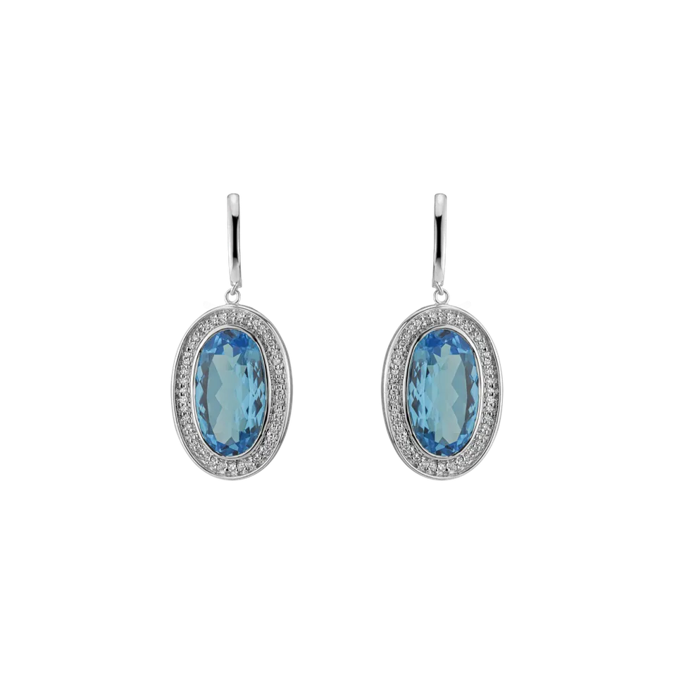 Náušnice s topásom a diamantmi Melissa