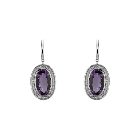 Náušnice s ametystom diamantmi Melissa