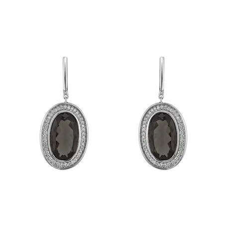 Náušnice s quartzom a diamantmi Melissa