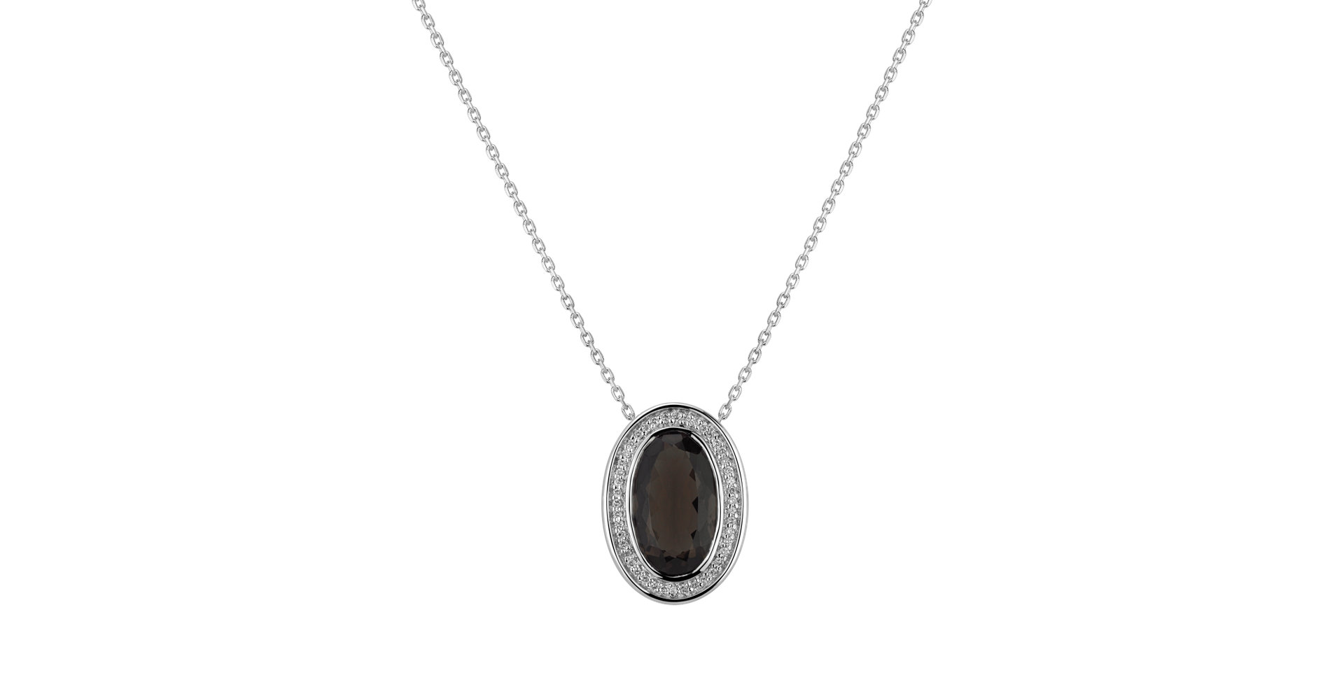 Přívěsok s řetízkom s quartzom a diamantmi Vanza