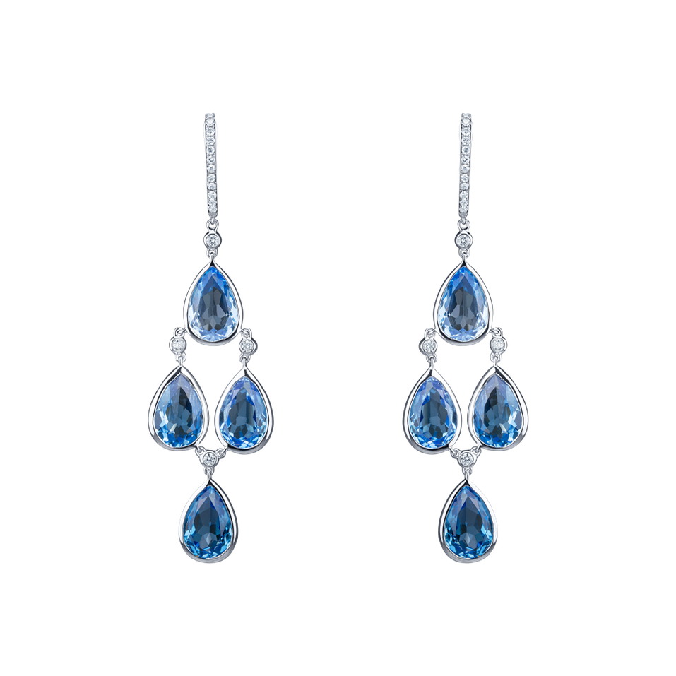 Náušnice s topásom a diamantmi Dita