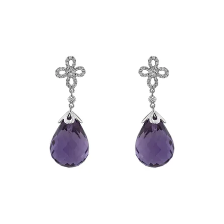 Náušnice s ametystom diamantmi Katja