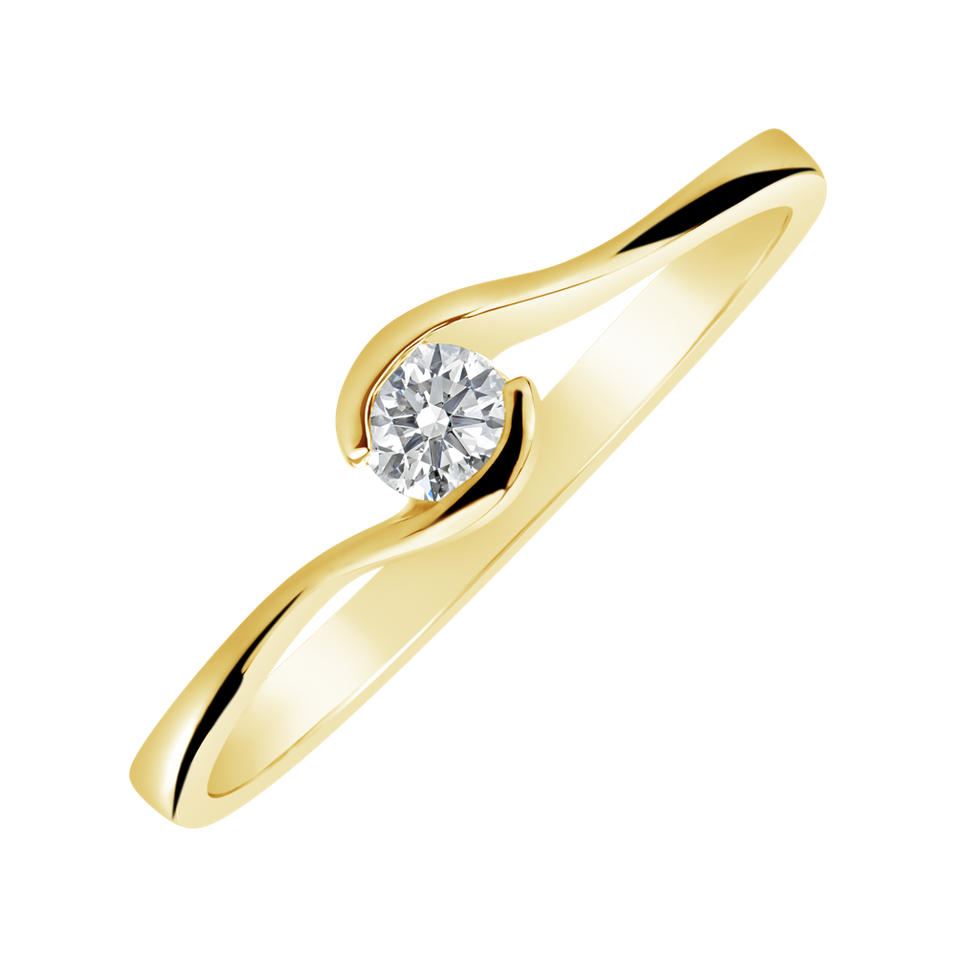 Prsteň s diamantom Wave of Love