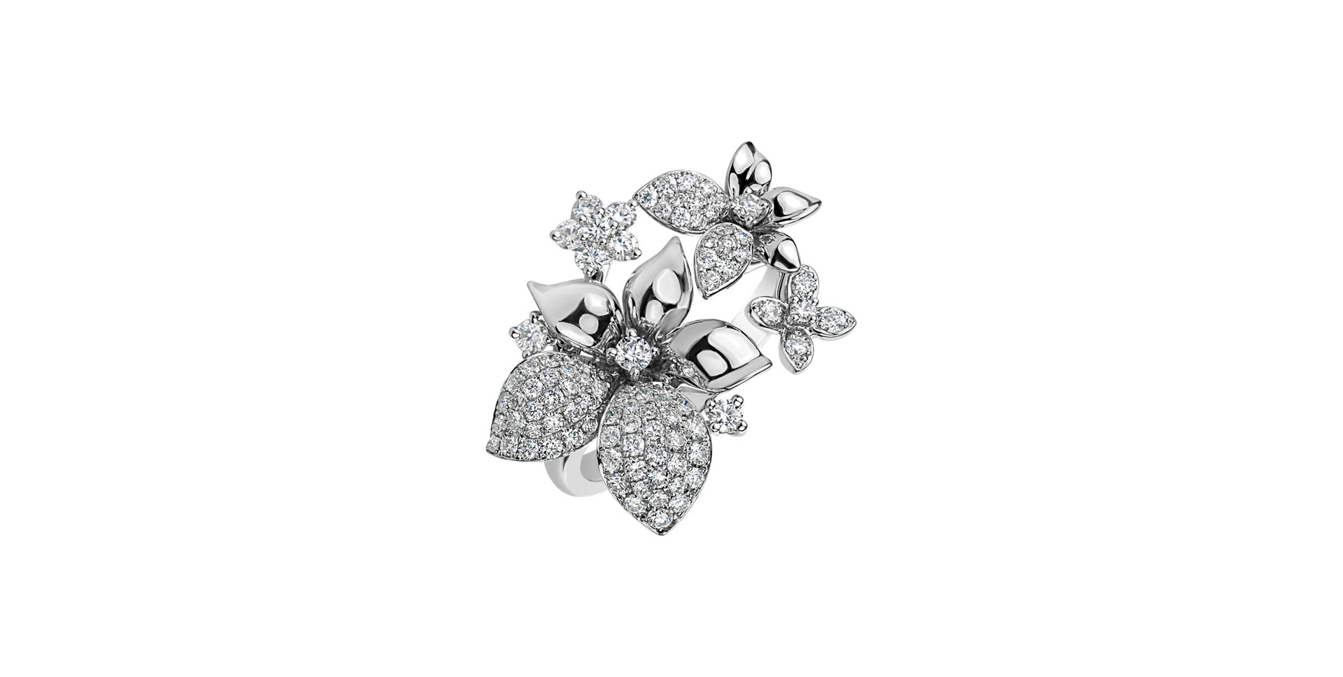 Prsteň s diamantmi Floral Enigma