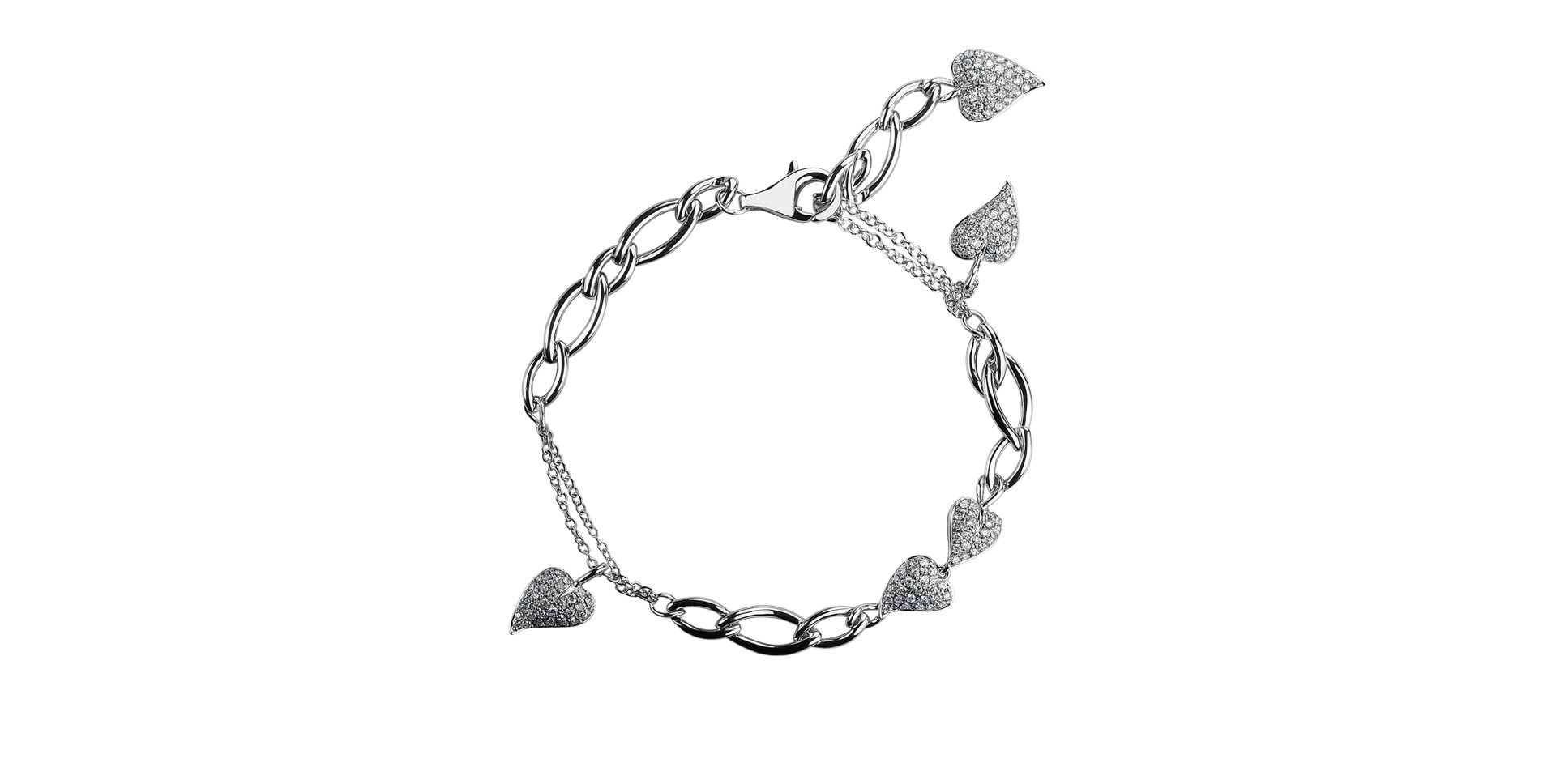 Náramok s diamantmi Falling Hearts