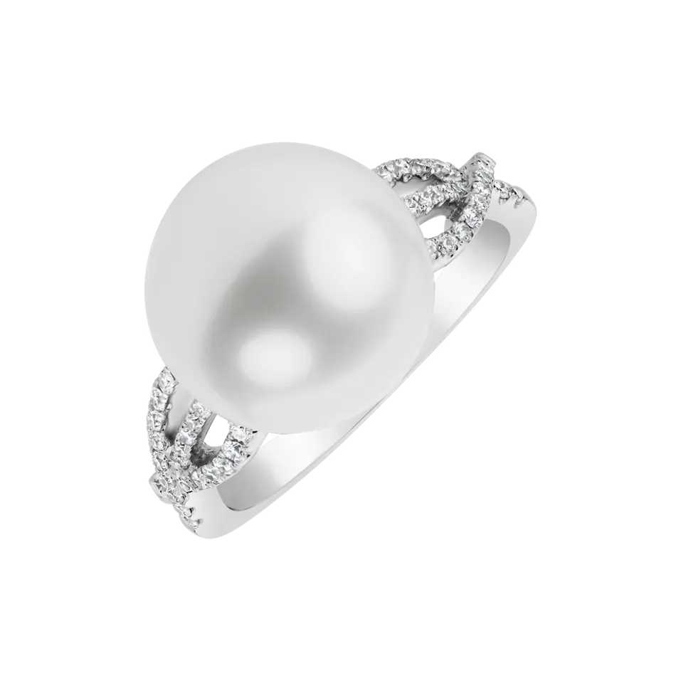 Prsteň s perlou a diamantmi Virgin Pearl