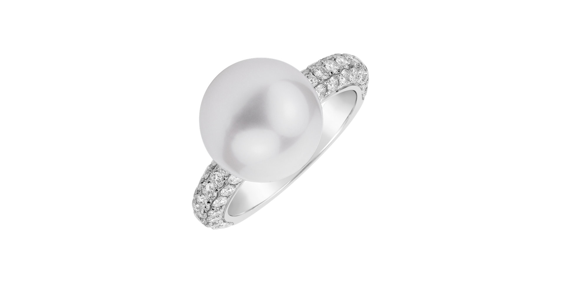 Prsteň s perlou a diamantmi Pearl Mirage