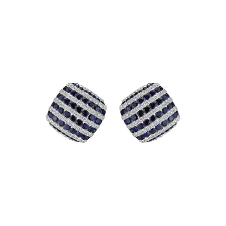 Náušnice s diamantmi a zafírmi Blue Delight