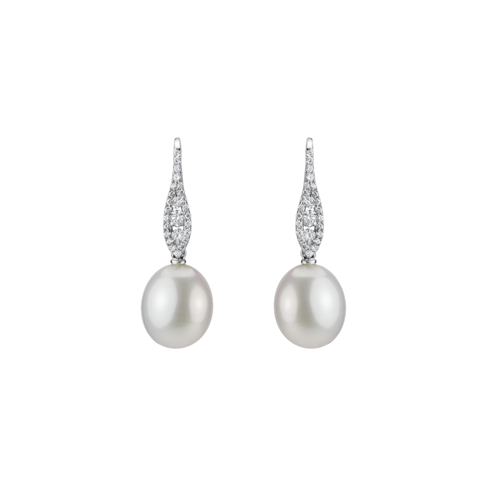 Náušnice s perlou a diamantmi Raquel Ocean