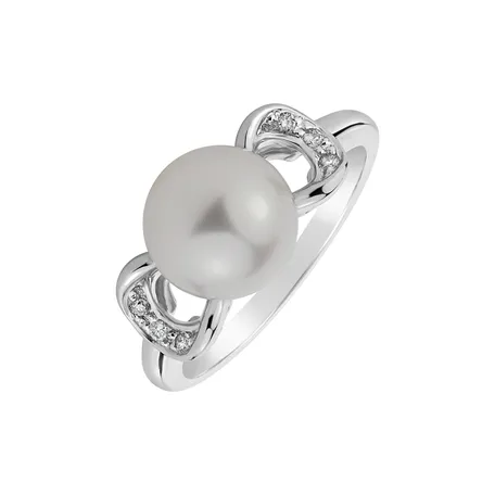 Prsteň s perlou a diamantmi Pearl Passion