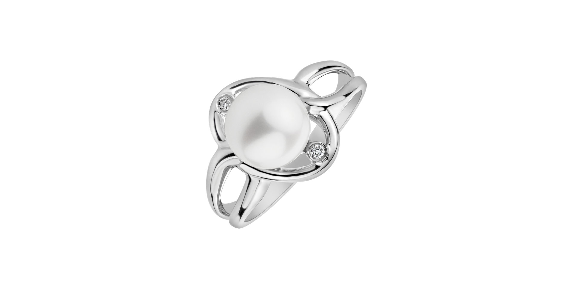 Prsteň s perlou a diamantmi Heavenly Sea