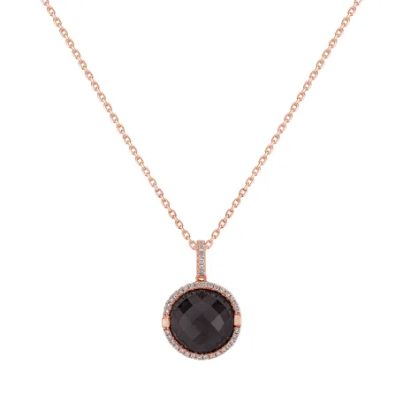 Přívěsok s řetízkom s quartzom a diamantmi Charmed Delight