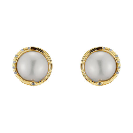 Náušnice s perlou a diamantom Hecate Pearls