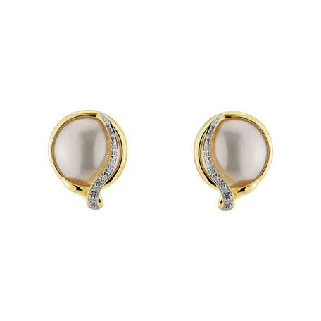 Náušnice s perlou a diamantom Pearly Eyes