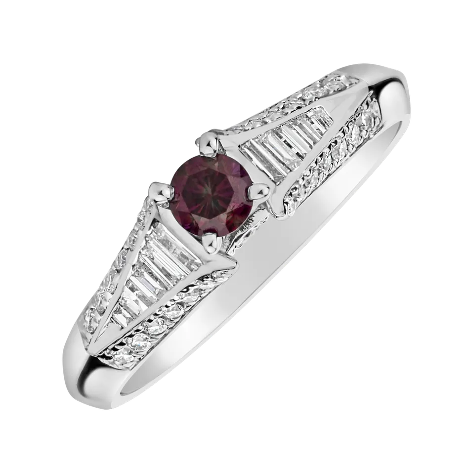 Prsteň s ružovými a bielymi diamantmi In Love