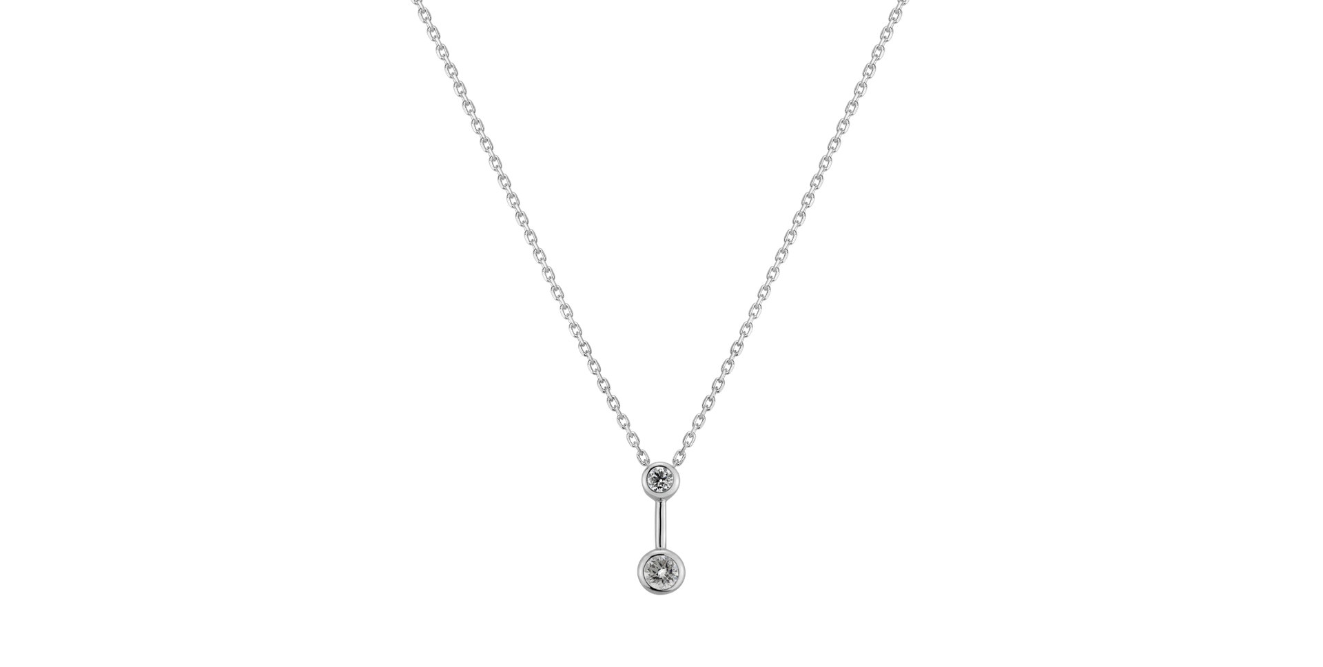 Přívěsok s řetízkom a diamantmi Simple Wish