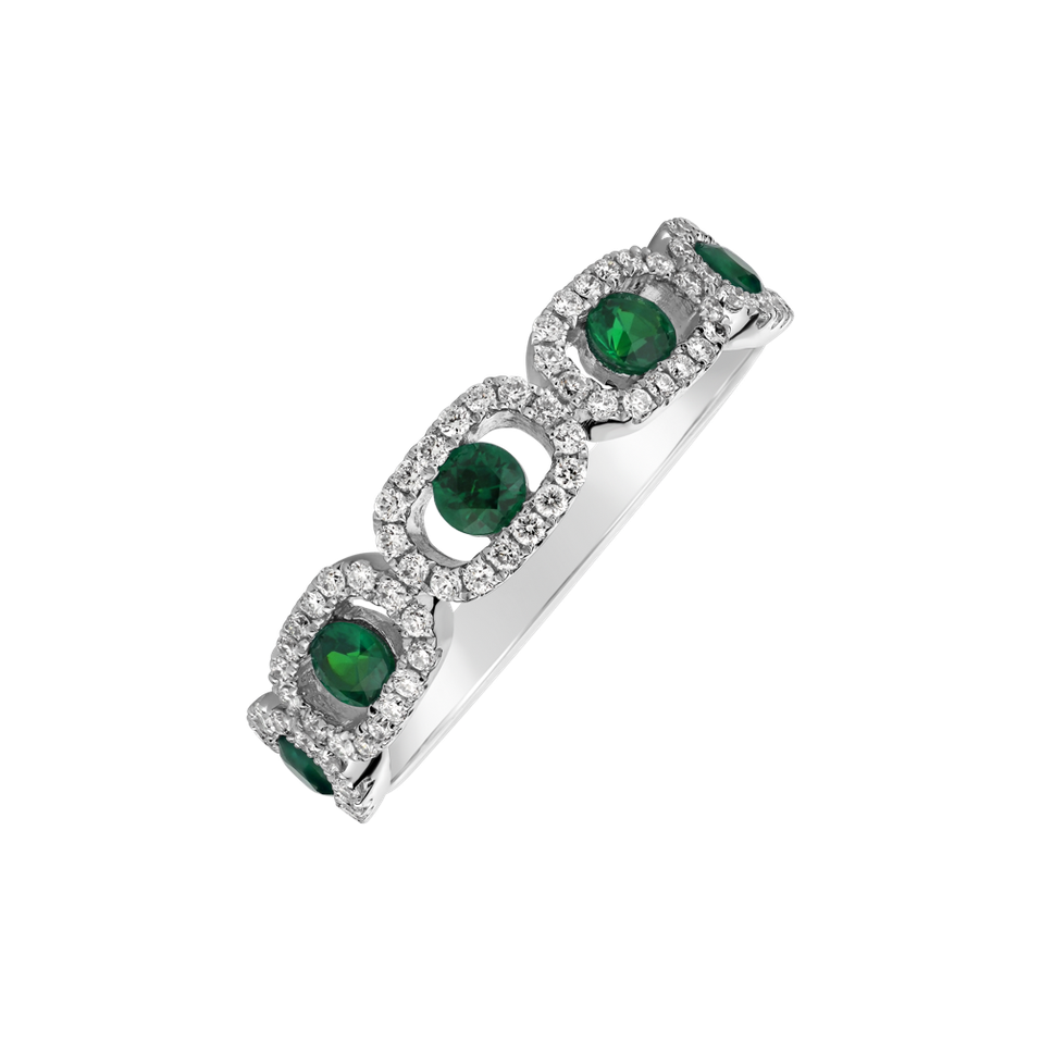 Prsteň s diamantmi a smaragdmi Lexi