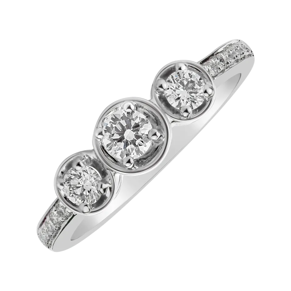 Prsteň s diamantmi Romantic Triple