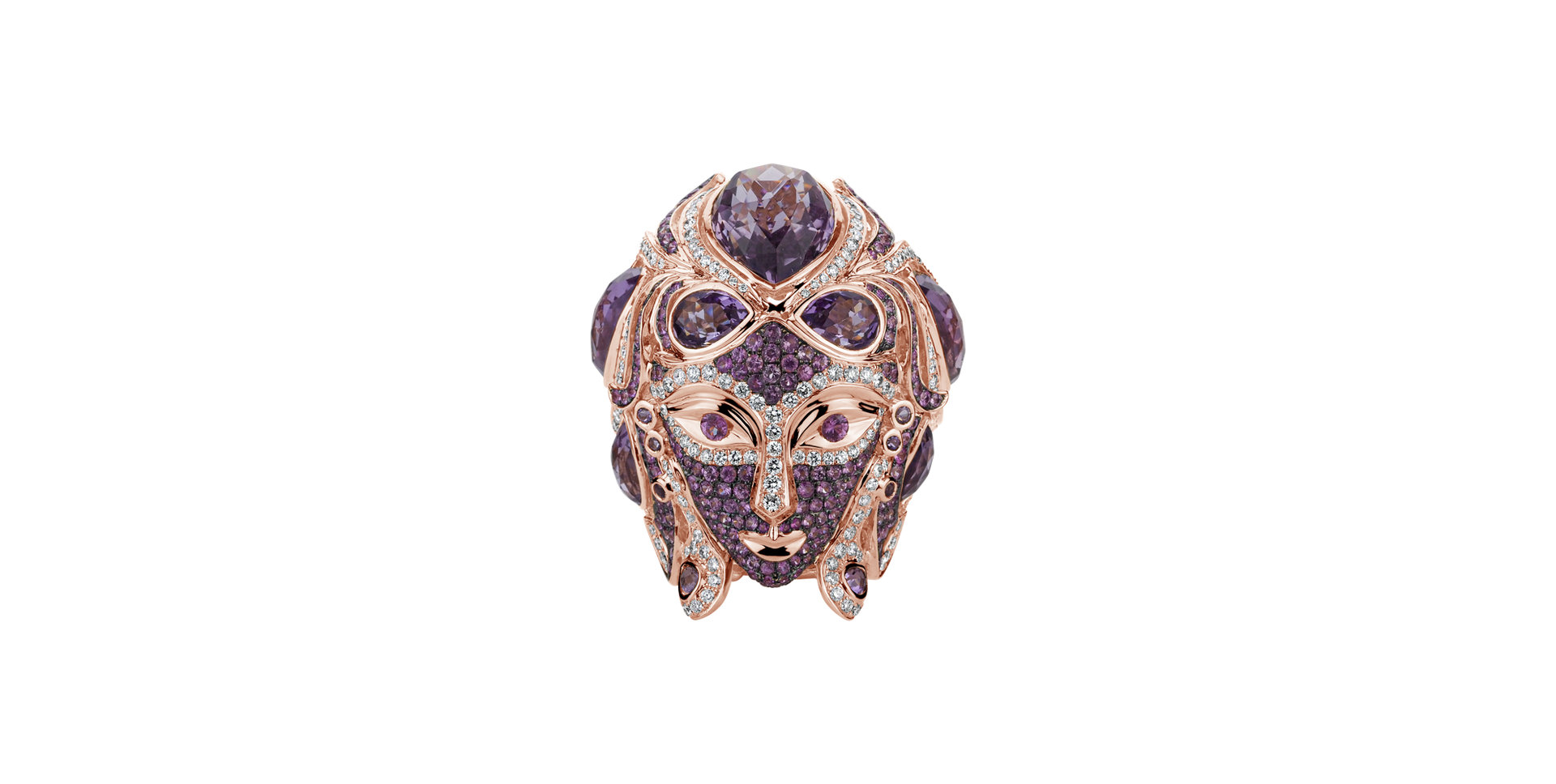 Prsteň s diamantmi, zafírmi a ametystmi Sapphire Venus