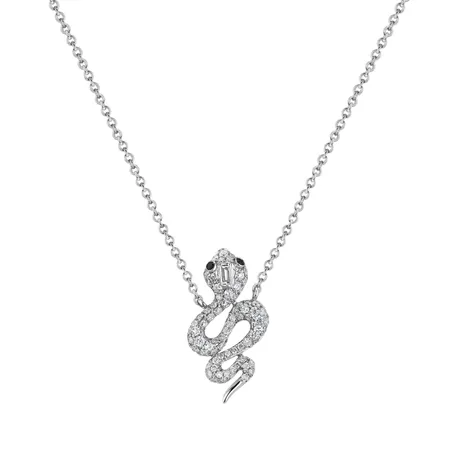 Náhrdelník s čiernymi a bielymi diamantmi Snake of Eden