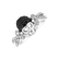 Prsteň s bielymi a čiernymi diamantmi Luxury Skull2