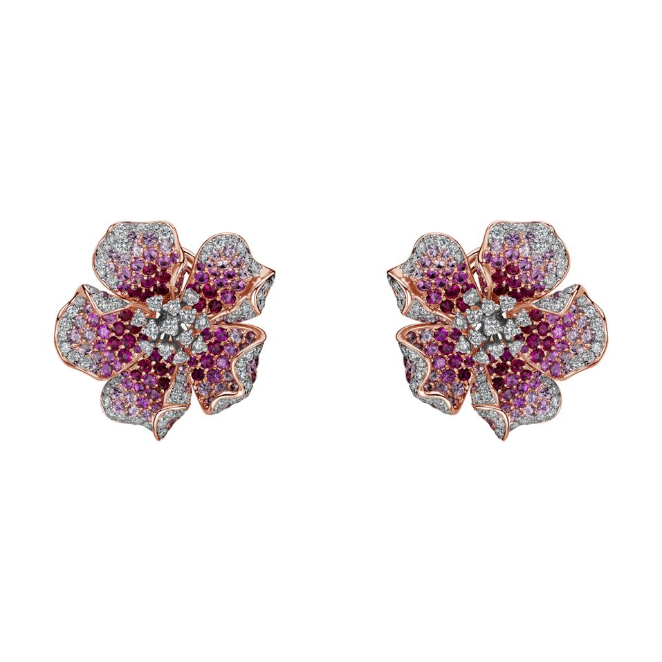 Náušnice s diamantmi, rubínmi a zafírmi Princess Jasmine