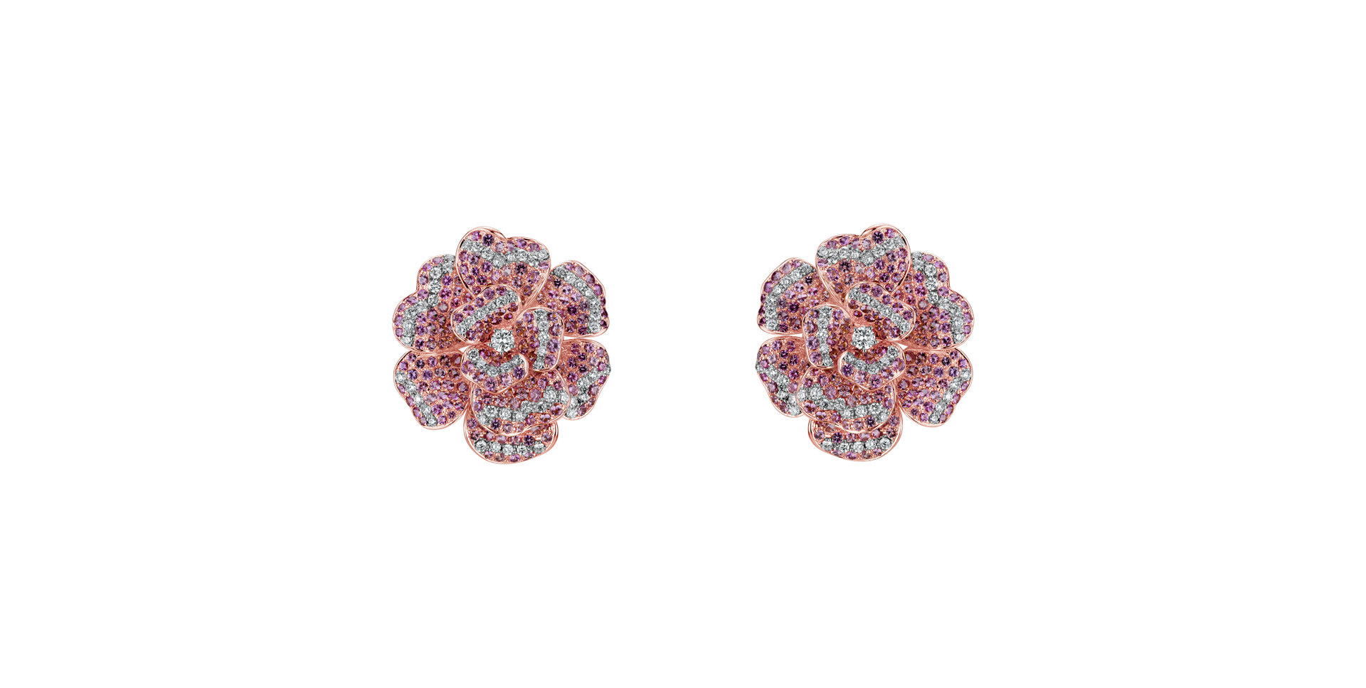 Náušnice s diamantmi a zafírmi Ice Flower