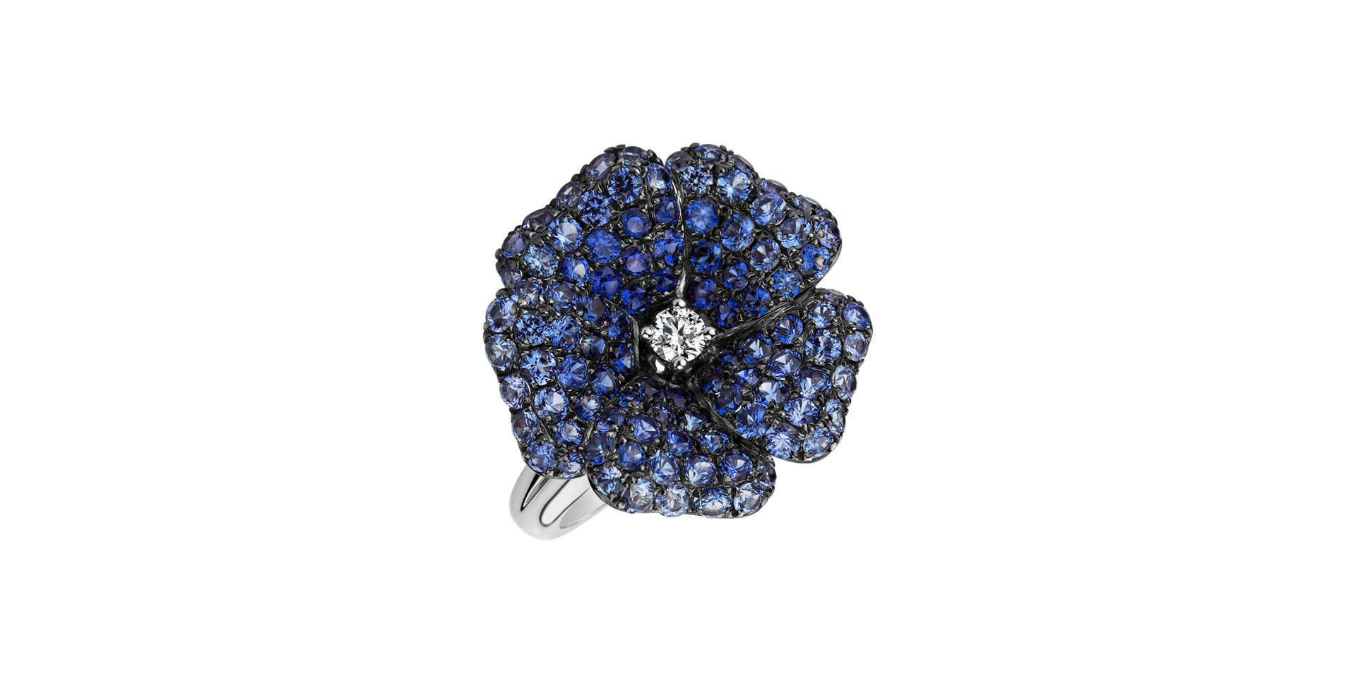Prsteň s diamantmi a zafírmi Blue Jasmin