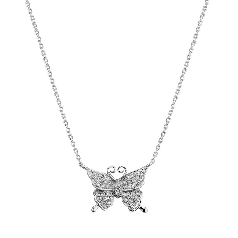 Náhrdelník s diamantmi Monogram Butterfly