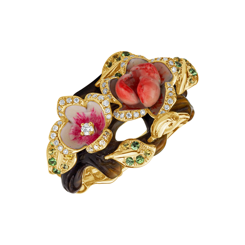 Prsteň s diamantmi a drahokamami Diorella