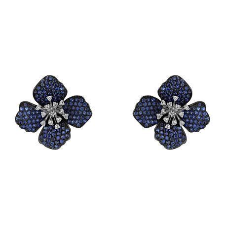 Náušnice s diamantmi s zafírmi Blue for You