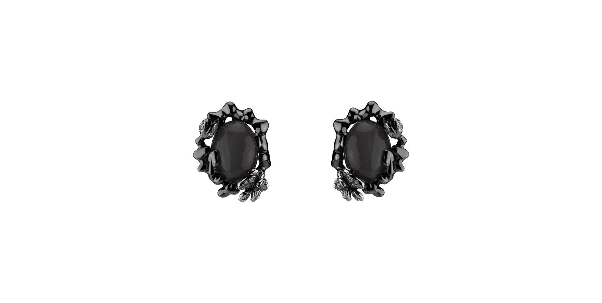 Náušnice s mesačným kameňom a diamantmi Woolley