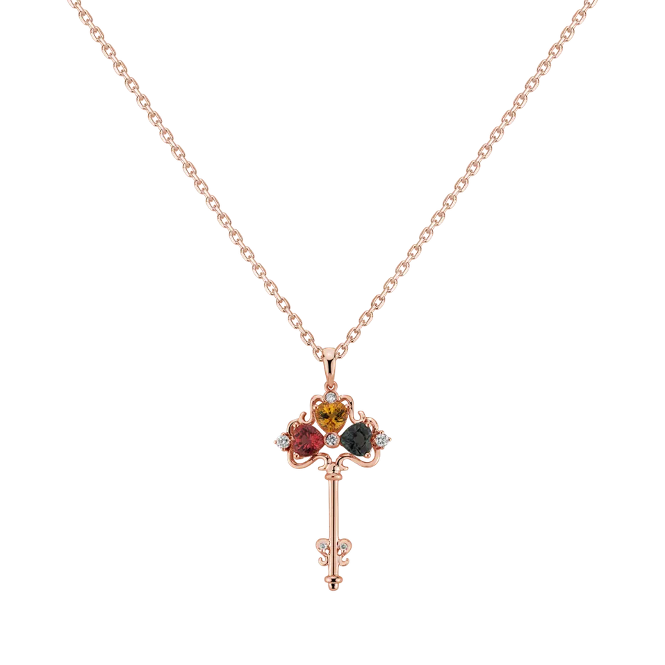Přívěsok s diamantmi a zafírmi Autumn Key