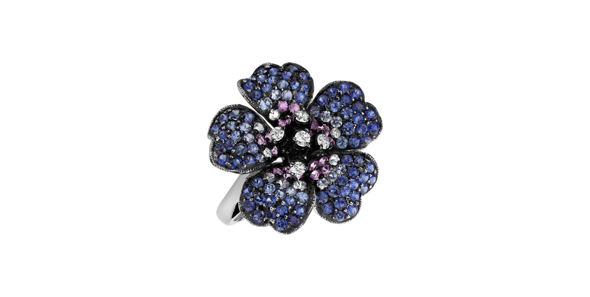 Prsteň s diamantmi a zafírmi Carlie