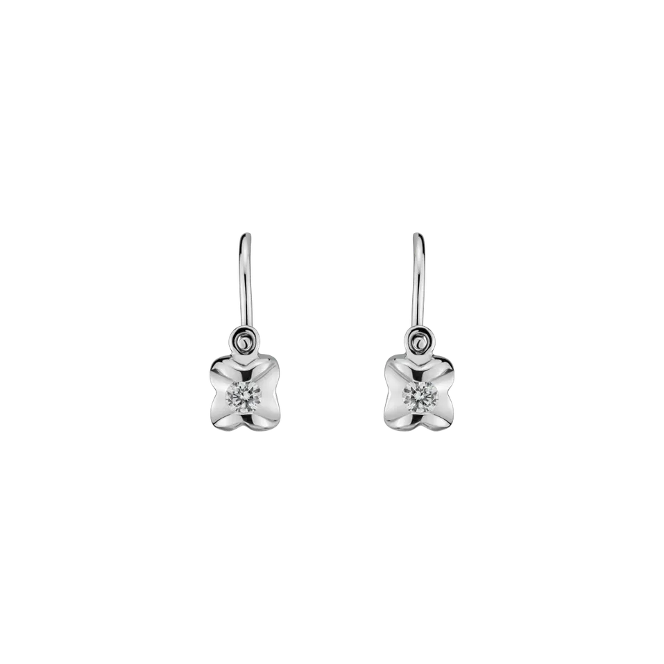 Detské náušnice s diamantom Cute Charm