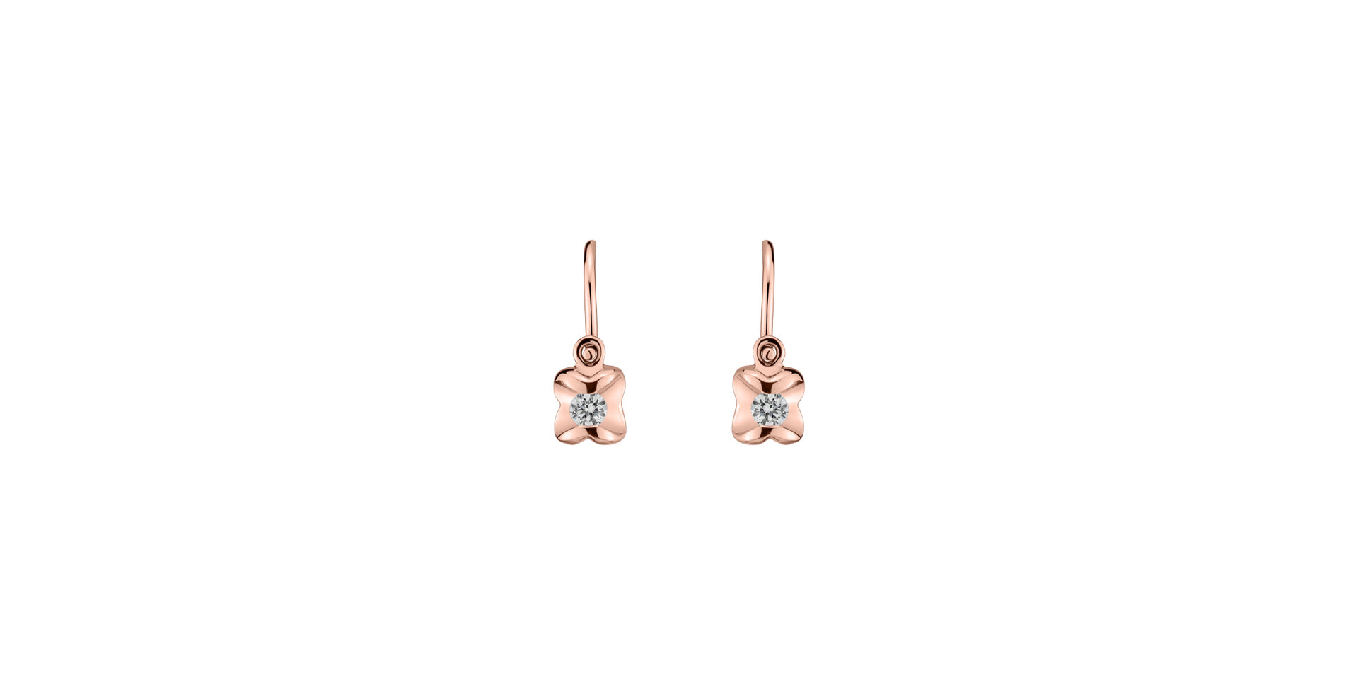 Detské náušnice s diamantom Cute Charm