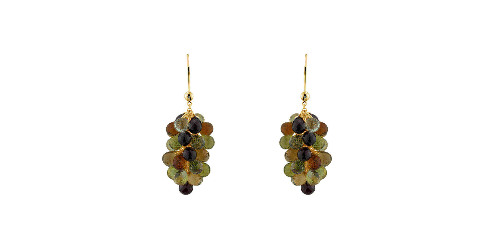 Náušnice s diamantom a drahokamami Padovesi